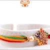 Enchanting Colorful Thread Rakhi With Colorful Mealique Design 6
