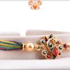 Stunning Golden Metalique Peacock With Colorful Thread Rakhi 4