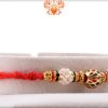 Eye-catching Combination of Golden, Red and Green Rakhi 6