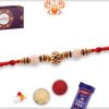 Eye-catching Combination of Golden, Red and Green Rakhi 7