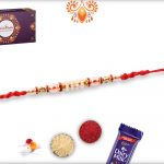 Stunning Combination of White And Golden Rakhi