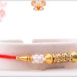 Classic and Designer Combination of White and Golden Rakhi 6