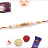 Classic and Designer Combination of White and Golden Rakhi 7