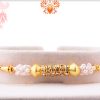 Classic and Designer Combination of White and Golden Rakhi 5