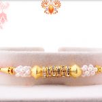 Classic and Designer Combination of White and Golden Rakhi 5