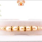 Exclusive White Pearl Rakhi with Red Thread 5