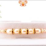 Exclusive White Pearl Rakhi with Red Thread
