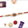 Premium Designer Golden Rakhi with Red Thread 7