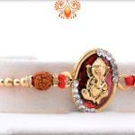 Royal Red and Golden Ganpati With Rudraksha Rakhi 6