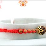 Aspicious Rudraksha With Designer Thread And Wooden Beads Rakhi 6