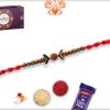 Stunning Wooden Beads Rakhi With Rudraksha In Center And Designer Thread 7