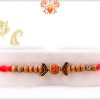 Stunning Wooden Beads Rakhi With Rudraksha In Center And Designer Thread 5