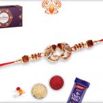 Aspicious Metalique Ganpati With Rudraksha Rakhi 7