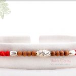 Delicate Silver Beads with Pattern Rakhi 5