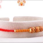 Exclusive Triple Wooden Beads Rakhi With Designer Thread