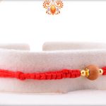 Stunning Designer Red Thread With Single Wooden Bead Rakhi 6