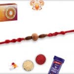 Simple Sandalwood Rakhi with Handcrafted Red Thread - Babla Rakhi
