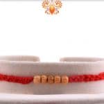 Delicate 5 Sandalwood Beads Rakhi with Handcrafted Thread - Babla Rakhi