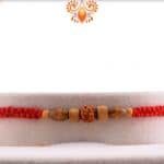 Uniquely Knotted Thread Rakhi with Sandalwood Beads and Rudraksh - Babla Rakhi
