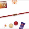 Handcrafted Square Sandalwood Bead Rakhi with Uniquely Knotted Thread - Babla Rakhi