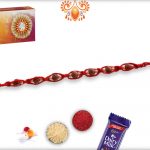 Uniquely Knotted 7 Sandalwood Beads Rakhi with Pearls - Babla Rakhi