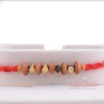Handcrafted Sandalwood Beads with Hematite Stone Rakhi 3