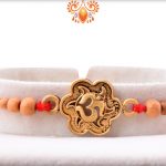 Spiritual Coper Color Om Rakhi With Wooden Beads 5