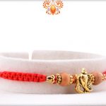Exclusive Golden Ganpati Rakhi With Wooden Beads and Designer Thread 6