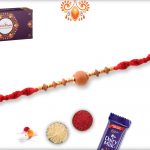 Simple Yet Beautiful Wooden Beads Rakhi With Designer Thread 5