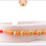 Exclusive Rakhi With Unique Wooden Bead And Golden Design 6