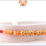 Exclusive Rakhi With Unique Wooden Bead And Golden Design 6