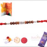 Traditional Sandalwood Beads with Silver Pipes 5