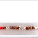 Traditional Sandalwood Beads with Silver Pipes 4
