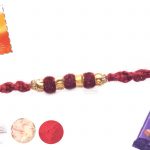 Delicate Maroon Velvet Rakhi 3