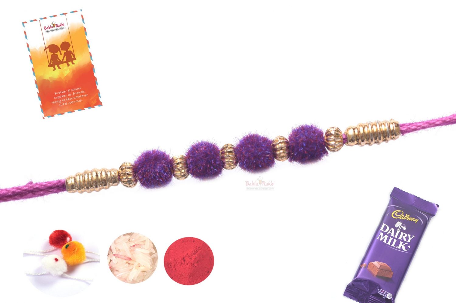 Violet Velvet Rakhi 1