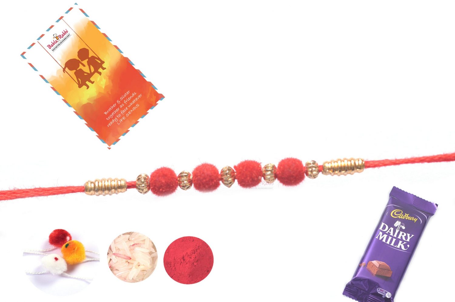 Delicate Red Velvet Rakhi 1