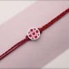 Miraas Round Multiwear Sterling Silver Rakhi - Red and Melon