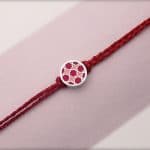 Miraas Round Multiwear Sterling Silver Rakhi - Red and Melon