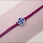 Miraas Round Multiwear Sterling Silver Rakhi - Blue and Lilac