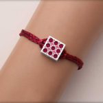 Miraas Square Multiwear Sterling Silver Rakhi - Red and Melon