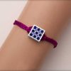 Miraas Square Multiwear Sterling Silver Rakhi - Blue and Lilac