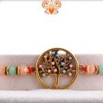 Beautiful Tree of Life Rakhi with Pastel Beads | Send Rakhi Gifts Online 4