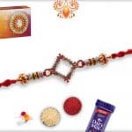 Beautiful Pastel Diamond Shape Rakhi | Send Rakhi Gifts Online 4