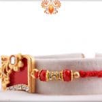 Solid Red Diamond Rakhi with Crystal Bead | Send Rakhi Gifts Online 5