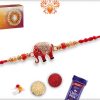Amazing Red Elephant Rakhi with Diamonds | Send Rakhi Gifts Online 4