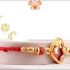 Designer Red Rakhi with Golden Beads | Send Rakhi Gifts Online 5