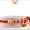 Designer Hexagon Red Rakhi with Golden Beads | Send Rakhi Gifts Online 5