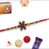 Antique Flower Rakhi with Pastel Beads 6