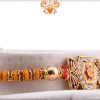 Hexagonal Diamond Rakhi with Golden Beads | Send Rakhi Gifts Online 5