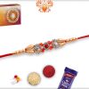 Premium Diamond Rakhi with Red and Golden Beads | Send Rakhi Gifts Online 6